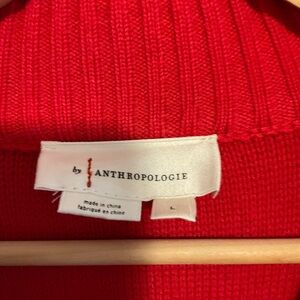 Anthropologie red half zip sweater.